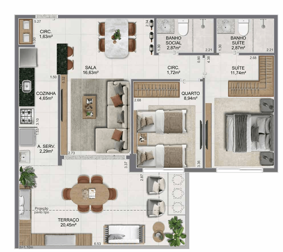 Planta humanizada — Apartamento 306